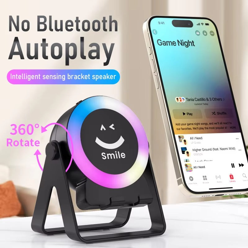 Smile RGB LED Emoji Light Speaker and Phone Holder